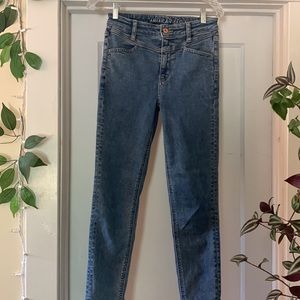 American Eagle Outfitters next level stretch super hi-rise jegging -vintage wash